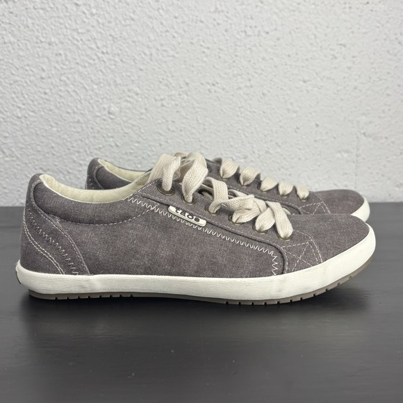 Taos Shoes Womens 5.5 Star Casual Low Top Lace Up Sneakers STA-12844 Gray Round - Picture 6 of 11